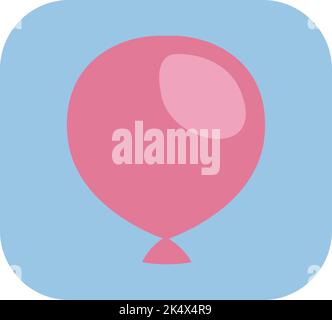 Internationaler Kindertag rosa Ballon, Illustration, Vektor auf weißem Hintergrund. Stock Vektor