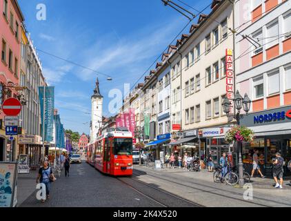Blick auf die Domstraße in der Altstadt, Würzburg, Bayern, Deutschland Stockfoto