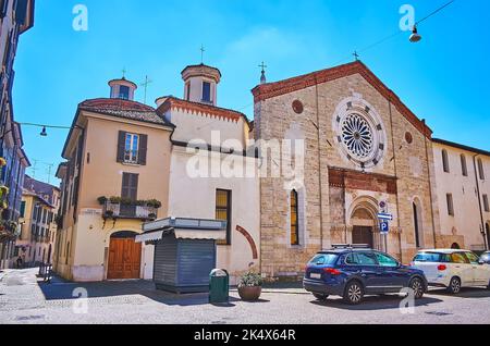 Die mittelalterliche Kirche San Francesco D'Assisi, in der gleichnamigen Straße, Brescia, Italien Stockfoto