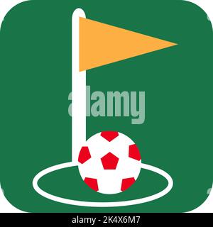 Fußball-Eckstoß, Illustration, Vektor auf weißem Hintergrund. Stock Vektor