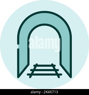 Eisenbahntunel, Illustration, Vektor auf weißem Hintergrund. Stock Vektor