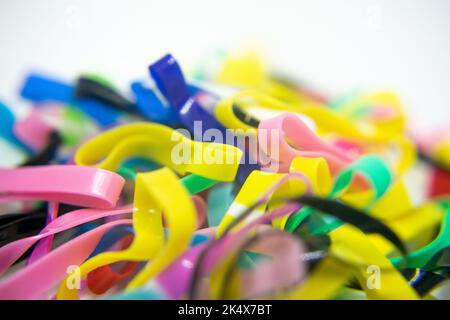 Full Frame Shot von bunten Gummibänder schöne gemischte Farbe Stockfoto