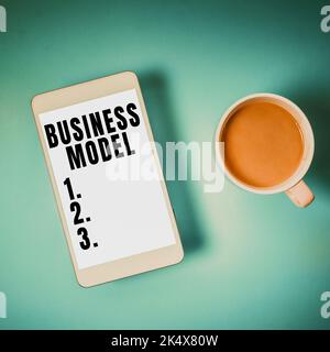 Handschrift Text Geschäftsmodell. Business-Approach-Modell, das zeigt, wie ein Unternehmen arbeitet, um mehr Gewinn zu generieren Stockfoto