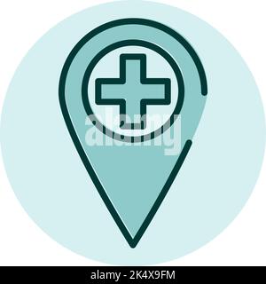 Warnschild erste Hilfe, Illustration, Vektor auf weißem Hintergrund. Stock Vektor