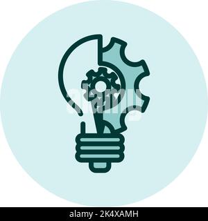 Technologisches Denken, Illustration, Vektor auf weißem Hintergrund. Stock Vektor