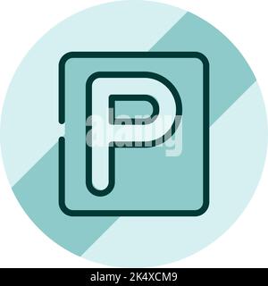 Warnschild kein Parken, Illustration, Vektor auf weißem Hintergrund. Stock Vektor