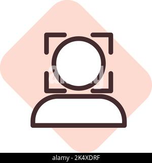 App Face id, Illustration, Vektor auf weißem Hintergrund. Stock Vektor