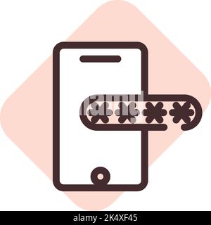 SMS-Verifizierung, Illustration, Vektor auf weißem Hintergrund. Stock Vektor