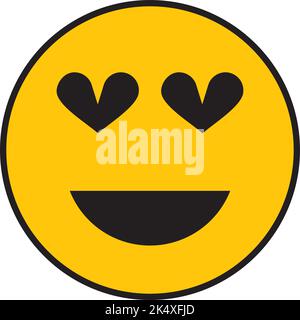 Smiley in Liebe, Illustration, Vektor auf weißem Hintergrund. Stock Vektor