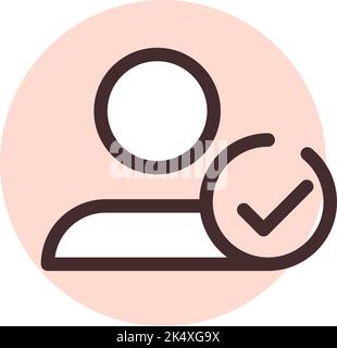 App folgen, Illustration, Vektor auf weißem Hintergrund. Stock Vektor