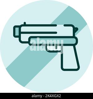 Warnschild keine Waffen, Illustration, Vektor auf weißem Hintergrund. Stock Vektor
