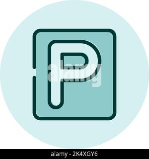 Warnschild Parken, Illustration, Vektor auf weißem Hintergrund. Stock Vektor