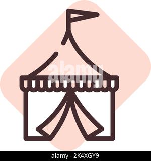 Zirkuszelt, Illustration, Vektor auf weißem Hintergrund. Stock Vektor