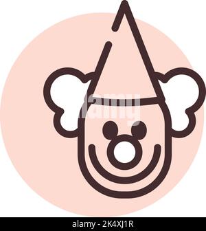 Zirkusclown, Illustration, Vektor auf weißem Hintergrund. Stock Vektor