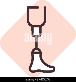 Invaliditätsprothetik, Illustration, Vektor auf weißem Hintergrund. Stock Vektor