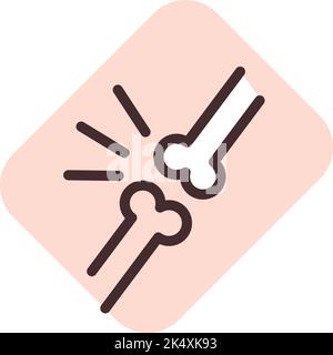 Knochenarthritis, Illustration, Vektor auf weißem Hintergrund. Stock Vektor