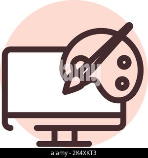 Computermotiv, Illustration, Vektor auf weißem Hintergrund. Stock Vektor