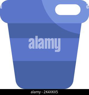 Blaue Kaffeetasse mit Deckel, Abbildung, Vektor auf weißem Hintergrund. Stock Vektor