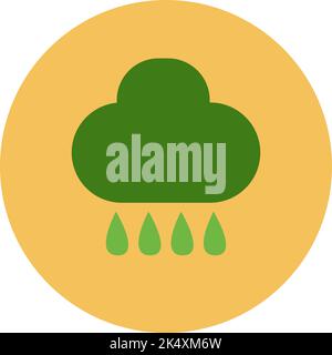 Ökologie greeen Wolke, Illustration, Vektor auf weißem Hintergrund. Stock Vektor