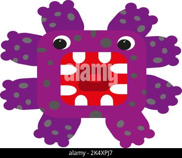 Monster mit acht Beinen, Illustration, Vektor auf weißem Hintergrund. Stock Vektor