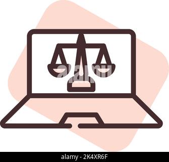 E Bibliotheksgesetz, Illustration, Vektor auf weißem Hintergrund. Stock Vektor