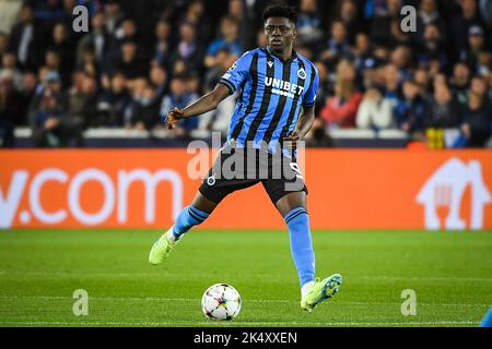 Abakar SYLLA aus Brügge während des UEFA Champions League-, Gruppen-B-Fußballspiels zwischen dem Club Brügge und Atletico Madrid am 4. Oktober 2022 im Jan Breydelstadion in Brügge, Belgien - Foto: Matthieu Mirville/DPPI/LiveMedia Stockfoto