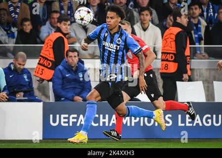 Tajon BUCHANAN aus Brügge während des UEFA Champions League-, Gruppen-B-Fußballspiels zwischen dem Club Brügge und Atletico Madrid am 4. Oktober 2022 im Jan Breydelstadion in Brügge, Belgien - Foto: Matthieu Mirville/DPPI/LiveMedia Stockfoto