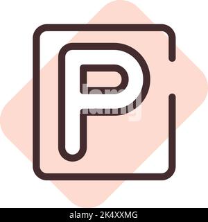 Parkplätze in Einkaufszentren, Illustration, Vektor auf weißem Hintergrund. Stock Vektor