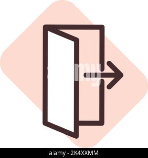 Ausgang Einkaufszentrum, Illustration, Vektor auf weißem Hintergrund. Stock Vektor