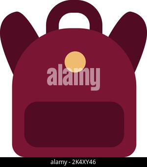 Roter Schulrucksack, Illustration, Vektor auf weißem Hintergrund. Stock Vektor
