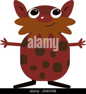 Niedliches rotes Monster, Illustration, Vektor auf weißem Hintergrund. Stock Vektor