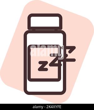 Schlaftabletten, Illustration, Vektor auf weißem Hintergrund. Stock Vektor