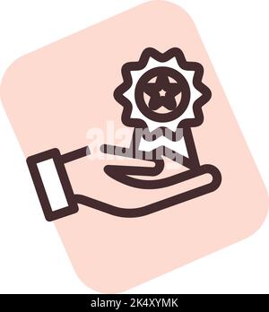 Social Media Award, Illustration, Vektor auf weißem Hintergrund. Stock Vektor