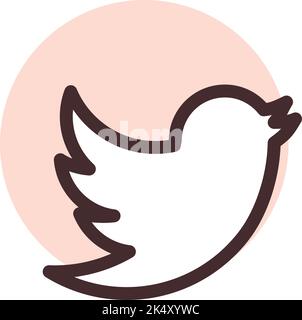 Twitter-Symbol, Illustration, Vektor auf weißem Hintergrund. Stock Vektor