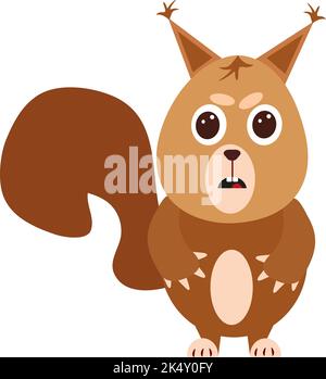 Eichhörnchen wütend, Illustration, Vektor auf weißem Hintergrund. Stock Vektor