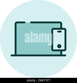 Symbol für Bildschirmfreigabe, Illustration, Vektor auf weißem Hintergrund. Stock Vektor