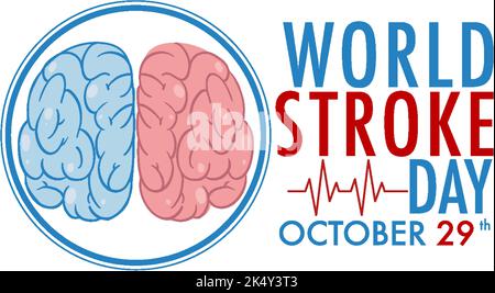 Illustration zum World Stroke Day Banner Stock Vektor
