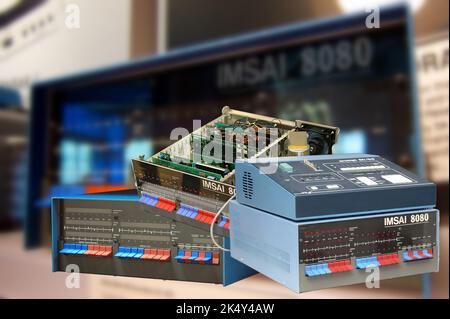 Der IMSAI 8080 ist ein Mikrocomputer, der von IMS Associates, Inc. Von 1975 bis 1978 vermarktet wird. Stockfoto