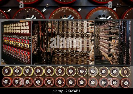 Die Turing Bomb war eine spezielle Rechenmaschine, die verwendet wurde, um mit der Enigma-Maschine codierte deutsche Geheimnachrichten zu entschlüsseln. Stockfoto