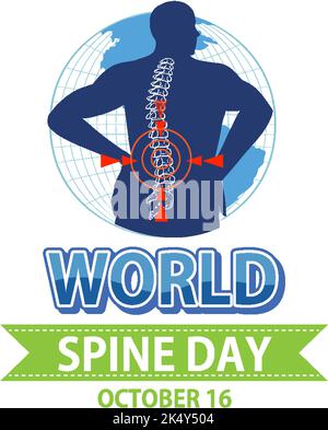Illustration zum World Spine Day Banner Stock Vektor
