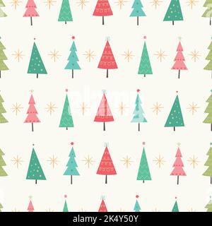 Weihnachtsbaum Muster Hintergrund Vektor. Festliche Illustration. Stock Vektor