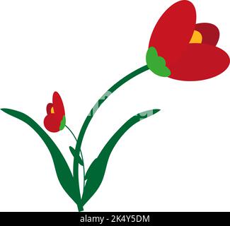 Sommermohn Blume, Illustration, Vektor auf weißem Hintergrund. Stock Vektor