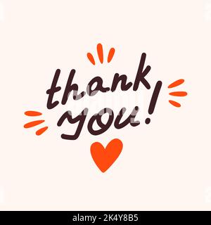 Vielen Dank Sticker für ein Social Media, Erstellen einer Blog oder Vlog Vektor flache Illustration. Satz von Cartoon-Symbolen für die Herstellung von Internet-Inhalten Stock Vektor