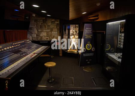 Das Queen Studio Experience Museum in Montreux, Schweiz, befindet sich im Casino, in dem sich das ursprüngliche Aufnahmestudio befand. Stockfoto