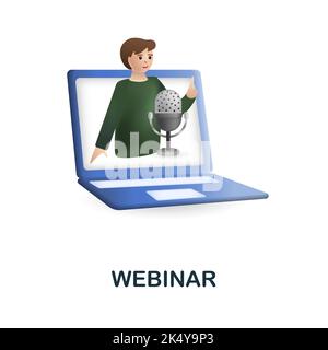 Webinar-Symbol. 3D Illustration aus der E-Learning-Sammlung. Creative Webinar 3D Symbol für Webdesign, Vorlagen, Infografiken und mehr Stock Vektor