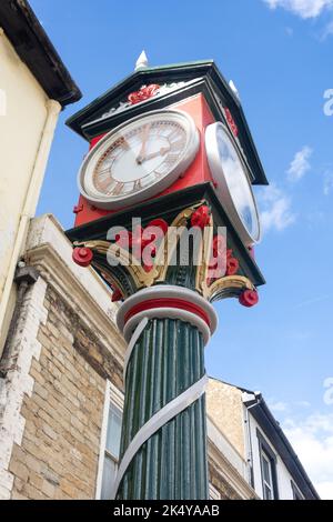 Jubilee Clock Tower, Cricklade High Street, Cricklade, Wiltshire, England, Vereinigtes Königreich Stockfoto