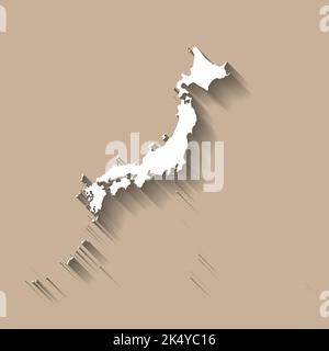 Japan Vektor Landkarte Silhouette Stock Vektor