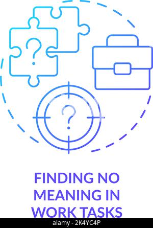 Symbol für zwecklose Aufgaben am Arbeitsplatz mit blauem Gradienten Stock Vektor