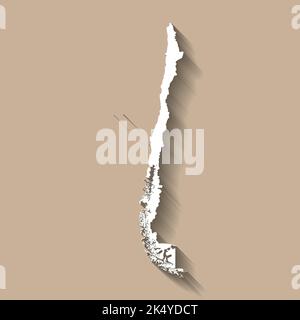 Chile Vektor Landkarte Silhouette Stock Vektor