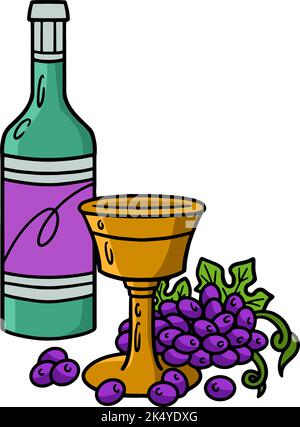 Kelch und Öldekanter Cartoon farbige Clipart Stock Vektor